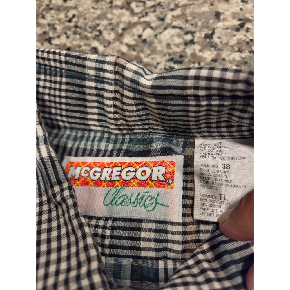 McGregor Classics‎ Mens Tall LT Plaid Button Down Shirt Blue Green Long Sleeve - Picture 3 of 7